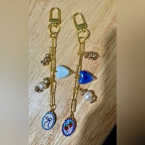 NEW Handmade Purse Charms | Porcelain & Pearl Gold Parisian Chic Purse Charms